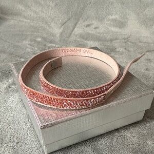 Origami Owl Rose Glitter Leather Wrap Belt
